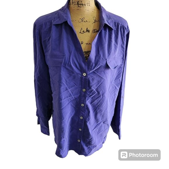 Chico's Tops - Chico's Button Down Blouse Womens SZ L Office Career Business Long Sleeve Work
